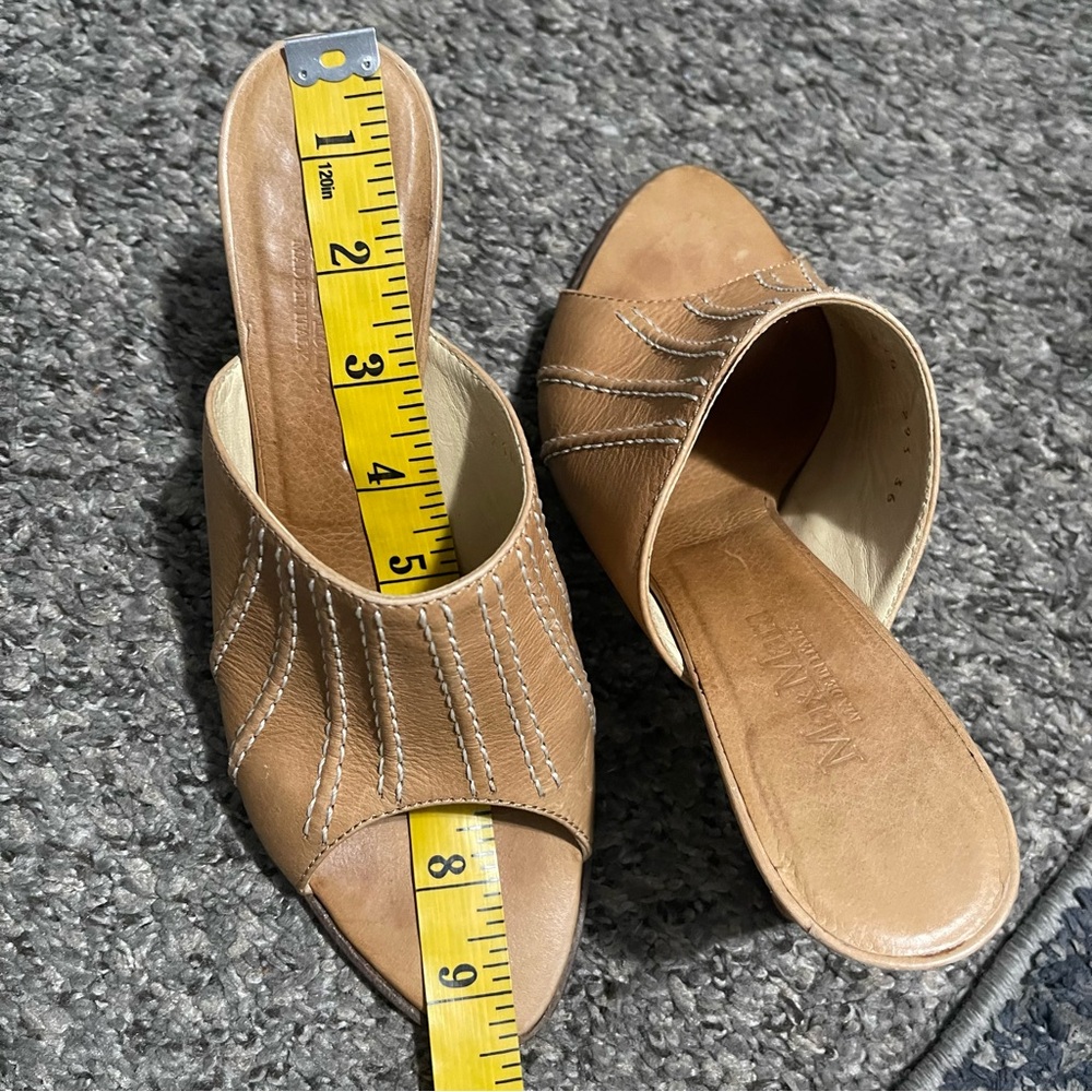 MaxMara Song Top Stitch Slide Heels Size 6 - Picture 10 of 14